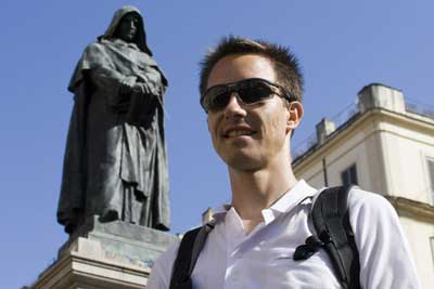 Giordano Bruno and me at Campo di Fiori