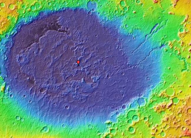 Signs of water in Hellas Planitia (Google Maps)