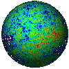 Kosmologi - Krusningar i mikrovågsbakgrunden (Courtesy WMAP)